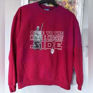 Come To The Cream & Crimson Side Indiana University Sweatshirt Star Wars Large